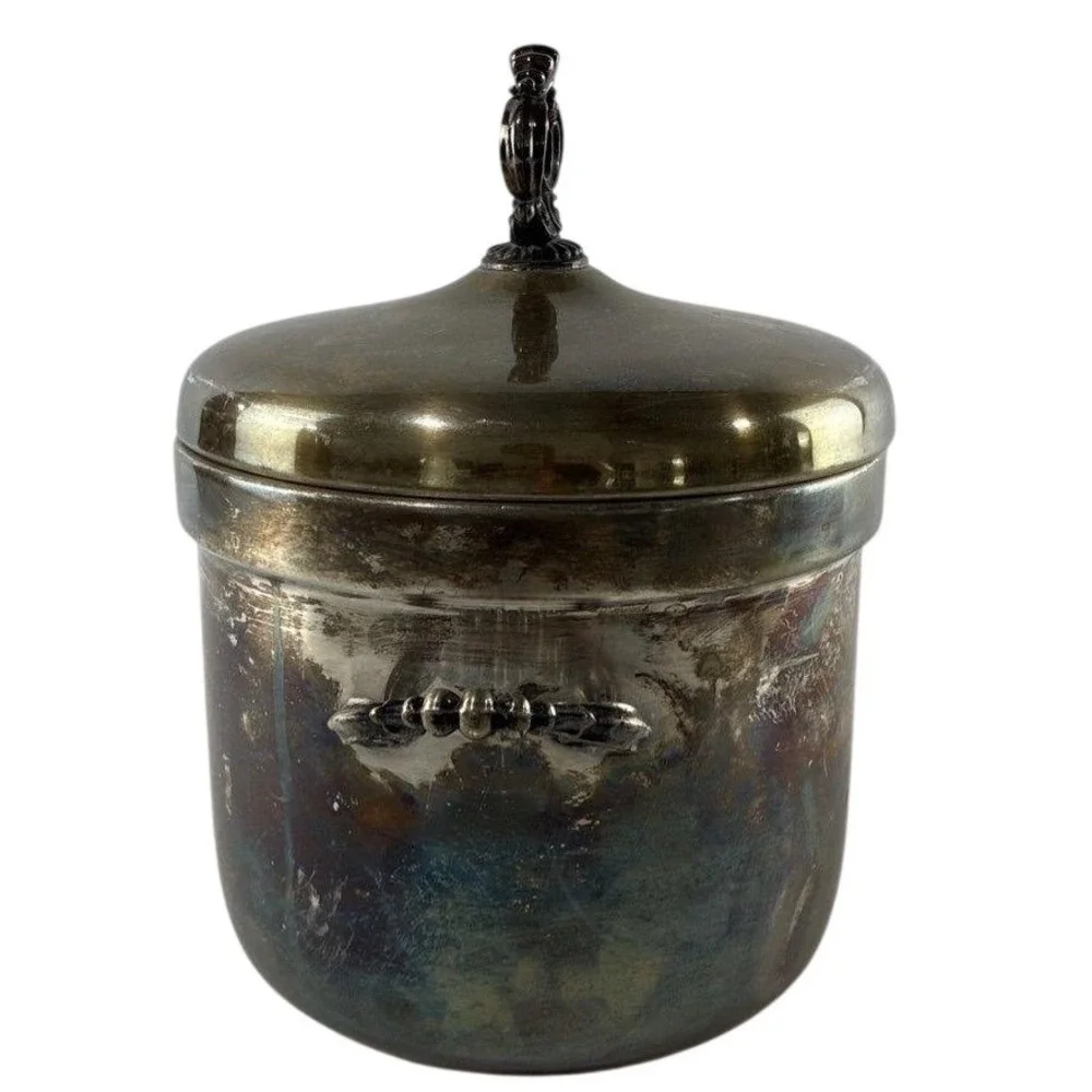 Vintage F.B. Rogers Silver Plated Ice Bucket with Ceramic Liner